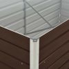 Raised Garden Bed 63"X31.5"X17.7" Galvanized Steel Brown