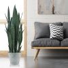2 Pcs, 12" Round Plant Pots With Drainage Holes, Cement Gray