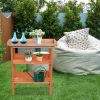 Wooden Outdoor Garden Workbench Station  Three Layers Xh