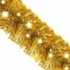 Christmas Garland With Led Lights 197" Gold
