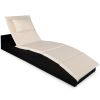 Adjustable Chaise Lounge Chair For Outside Pool, Folding Wicker Pool Lounge Chair, Outdoor Patio Reclining Sun Lounger, Fully Assembled, Gray Cushion