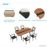 Higold - Champion Patio Dining Set, 7 Pieces Outdoor Dining Chairs With Teak Solid Wood Tabletop, Matte Charcoal Aluminum Frame