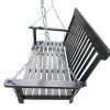 Front Porch Swing With Armrests, Wood Bench Swing With Hanging Chains,For Outdoor Patio ,Garden Yard, Porch, Backyard, Or Sunroom,Easy To Assemble,Bla