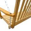 Front Porch Swing With Armrests, Wood Bench Swing With Hanging Chains,For Outdoor Patio ,Garden Yard, Porch, Backyard, Or Sunroom,Easy To Assemble,Tea