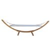 1-Person Hammock With Stand Set For Outside & Inside, Indoor Outdoor Standalone Plywood+Canvas
