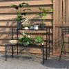 Mecor 2-Tier Metal Plant Stand, Large-Capacity Indoor/Outdoor Flower Pot Holder Stand For Potted Plant, Decorative Plant Rack For Home Garden Patio Ba