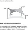 8' X 12' Sun Shade Sail Rectangle Canopy, Uv Block Awning Durable For Outdoor Patio Carport Garden Backyard Balcony, Blue