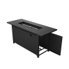 50In Outdoor Gas Fire Pit Table,50000Btu Steel Propane Firepit Dinning Table, Lava Rock, Retangular,