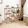 100% Bamboo High-Grade Plant Shelf Multi - Functional 9-Layer Shelf Flower Pot Shelf Display Shelf 96 * 90 * 33Cm Natural Yf