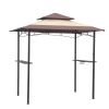 Outdoor Grill Gazebo 8 X 5 Ft, Shelter Tent, Double Tier Soft Top Canopy And Steel Frame With Hook And Bar Counters