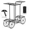 Artisasset Garden Cart Stand & Flower Pot Plant Holder Display Rack, 6 Tiers, Parisian Style - Perfect For Home, Garden, Patio Black Rt