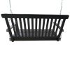 Front Porch Swing With Armrests, Wood Bench Swing With Hanging Chains,For Outdoor Patio ,Garden Yard, Porch, Backyard, Or Sunroom,Easy To Assemble,Bla