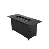 50In Outdoor Gas Fire Pit Table,50000Btu Steel Propane Firepit Dinning Table, Lava Rock, Retangular,