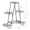 Artisasset One Pack Black Paint 31 Inch High Arch 4 Layers 6 Vertical Stripes Potted Plant Frame--Ys