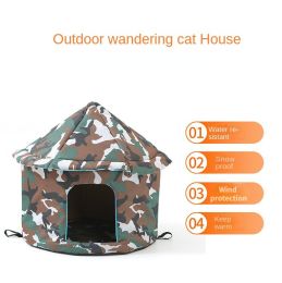 Stray Cat And Dog Removable And Waterproof Nest; Dog Nest; Outdoor Cat'S And Dog'S House; Pet Cage; Removable And Washable Tent (Option: Square Mimi Color, size: M)