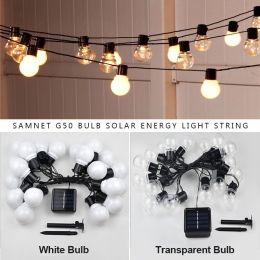 Led Solar Light Outdoor Garland Street G50 Bulb String Light As Christmas Decoration Lamp For Garden Indoor Holiday Lighting (Wattage: 5M-20Led, Color: White-Color-B)