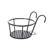 Hanging Railing Planters Flower Pot Holders Metal Planter Racks Fence Potted Stand Mounted Round Plant Baskets Container For Indoor Outdoor Use