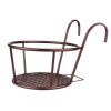 Hanging Railing Planters Flower Pot Holders Metal Planter Racks Fence Potted Stand Mounted Round Plant Baskets Container For Indoor Outdoor Use