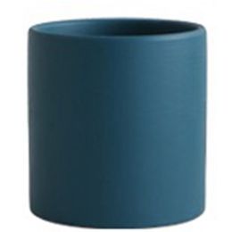 Nordic Industrial Style Colorful Ceramic Flowerpot Succulent Planter Green Plants Cylindrical Shape Flower Pot With Hole Tray (Color: Dark Green, size: 9X9X9 With Plate)