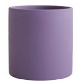 Nordic Industrial Style Colorful Ceramic Flowerpot Succulent Planter Green Plants Cylindrical Shape Flower Pot With Hole Tray (Color: Purple, size: 9X9X9 With Plate)