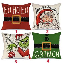 18X18 In Of For Christmas Decorations Green Buffalo Plaid Grinch Christmas Pillow Covers (size: 3)