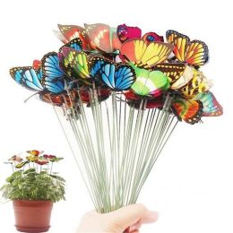 Mix Color Garden Yard Planter Ornaments Flower Arrangement Decoration Colorful Butterfly Stakes (size: 30Pc)
