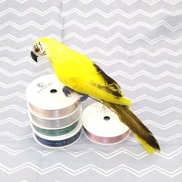 Handmade Simulation Imitation Parrot Birds Outdoor Garden Lawn Tree Decor Window Home Decoration (Color: Yellow, size: 35Cm)