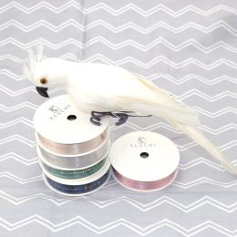 Handmade Simulation Imitation Parrot Birds Outdoor Garden Lawn Tree Decor Window Home Decoration (Color: White, size: 25Cm)