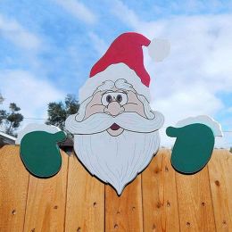 Christmas Ornament Santa Claus Reindeer Fence Decor Outdoor Christmas Fence Decoration (size: 1)