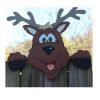 Christmas Ornament Santa Claus Reindeer Fence Decor Outdoor Christmas Fence Decoration