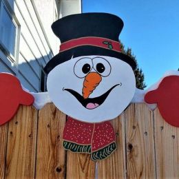 Christmas Ornament Santa Claus Reindeer Fence Decor Outdoor Christmas Fence Decoration (size: 5)
