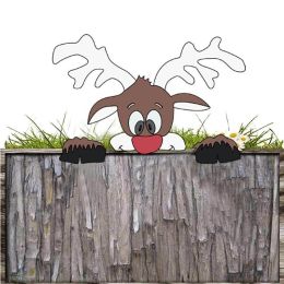 Christmas Ornament Santa Claus Reindeer Fence Decor Outdoor Christmas Fence Decoration (size: 6)