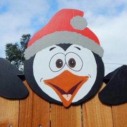 Christmas Ornament Santa Claus Reindeer Fence Decor Outdoor Christmas Fence Decoration (size: 4)