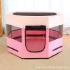 Portable Pet Soft Playpen, Pop Up Tent Indoor & Outdoor Use Durable Paw Kennel Cage, Waterproof Bottom Removable Top Puppy Pen