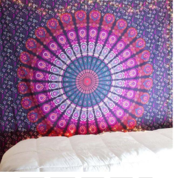 Printed Mandala Home Tapestry Wall Hanging Wall Decoration (Color: Purple)