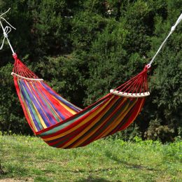Breathable Hammock With Two Anti Roll Balance Beam (Color: Red)