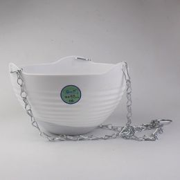 Self-Watering Pot With Drainer Indoor Outdoor Hanging Planter (Color: White)