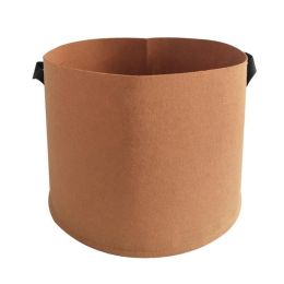 Portable Grow Bag Fabric Plant Bag With Handles - 3, 5, 7, 10, 15 Or 20 Gallons (Color: Brown, Capacity: 5 Gallons)