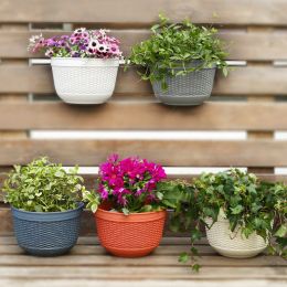 Flowerpot Fade-Less Fall-Resistant Ornamental Drain Hole Eco-Friendly Plant Pot Plant Accessories (Color: Grey, size: L)