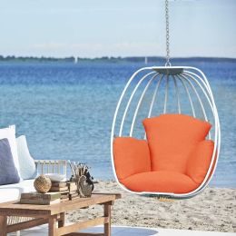 Hanging Egg Chair, Hammock Swing Chair With Hanging Kit, Egg-Shaped Hammock Swing Chair Single Seat For Indoor, Outdoor Bedroom, Patio, Garden, Alumin (Color: Orange)