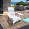 Outdoor Or Indoor Wood Adirondack Chair With An Hole To Hold Umbrella On The Arm