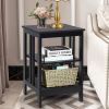 Set Of 2 Multifunctional 3-Tier Nightstand Sofa Side Table With Reinforced Bars And Stable Structure