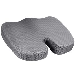 Seat Cushion Coccyx Orthopedic Memory Foam Cushion Tailbone Hip Support Chair Pillow For Office Car Seat (Color: Grey)