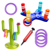 2Pcs Inflatable Pool Ring Toss Game Floating Swimming Pool Cactus Ring Toys Set