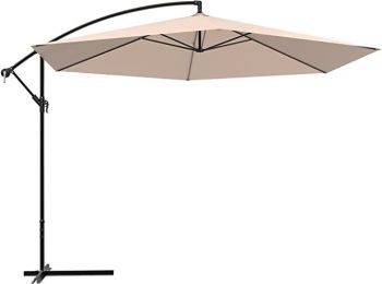 12 Ft Outdoor Patio Umbrella Pool Beach Umbrella For Garden Backyard, Champagne (Color: Champagne)