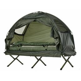 Outdoor Adventure With 1 Person Folding Pop Up Camping Cot Tent (Color: Armygreen)