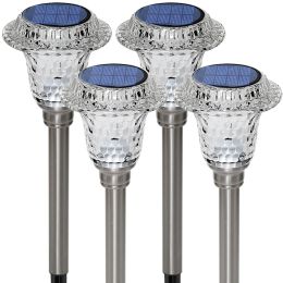 Solar Pathway Lights, Solar Garden Lights Outdoor White, Waterproof Led Path Lights For Yard, Patio, Landscape, Walkway (Quantity: 4 Pcs)