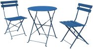 Sr Steel Patio Bistro Set, Folding Outdoor Patio Furniture Sets, 3 Piece Patio Set Of Foldable Patio Table And Chairs