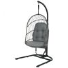 Hanging Wicker Egg Chair With Stand And Cushion