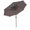 Backyard Patio Pool 9Ft Tilt And Crank Outdoor Umbrella With Solar Powered Led Lighted